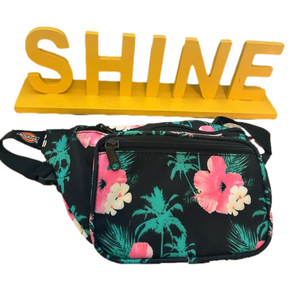 Unisex Dickies Fanny Pack Black Pink Floral One Size preowned.